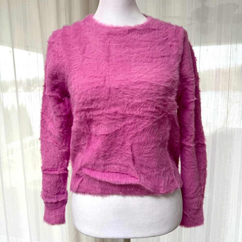 J Crew Crewcuts girls pink fuzzy sweater size 12-14
